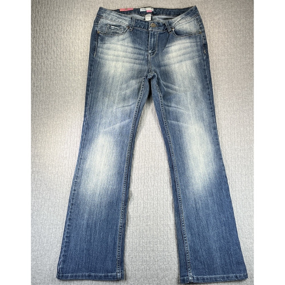New Route 66 Bootcut Flare Jeans Womens 14 Blue Curvy Fit Low Rise Stretch Y2K